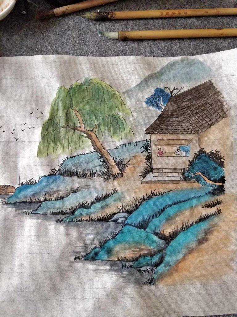 国画青绿山水