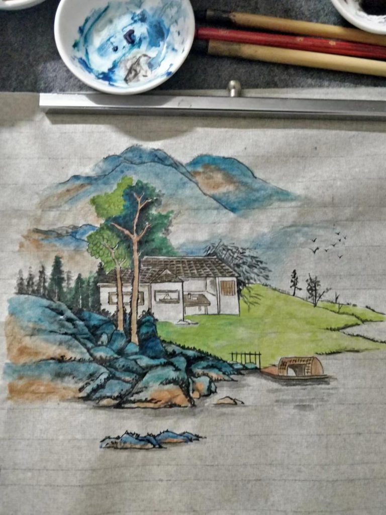 国画青绿山水